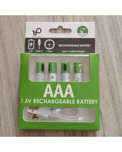 4 pcs AAA Lithium polymer battery USB direct charge